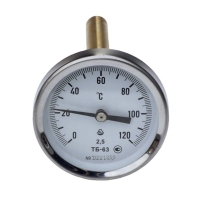 Термометр биметаллический D 63 L 50мм/лат.0+120гр.осевой Арт.184300023