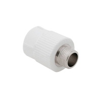 Муфта комбинированная ПП 20-1/2'' PN 25, с наружной резьбой, белая, РосТурПласт 10662 Арт.251210503