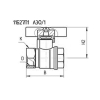 Кран латунный шаровой 11Б27п1 DN 20 PN 40, бабочка, муфта-муфта, БАЗ Арт.111100501